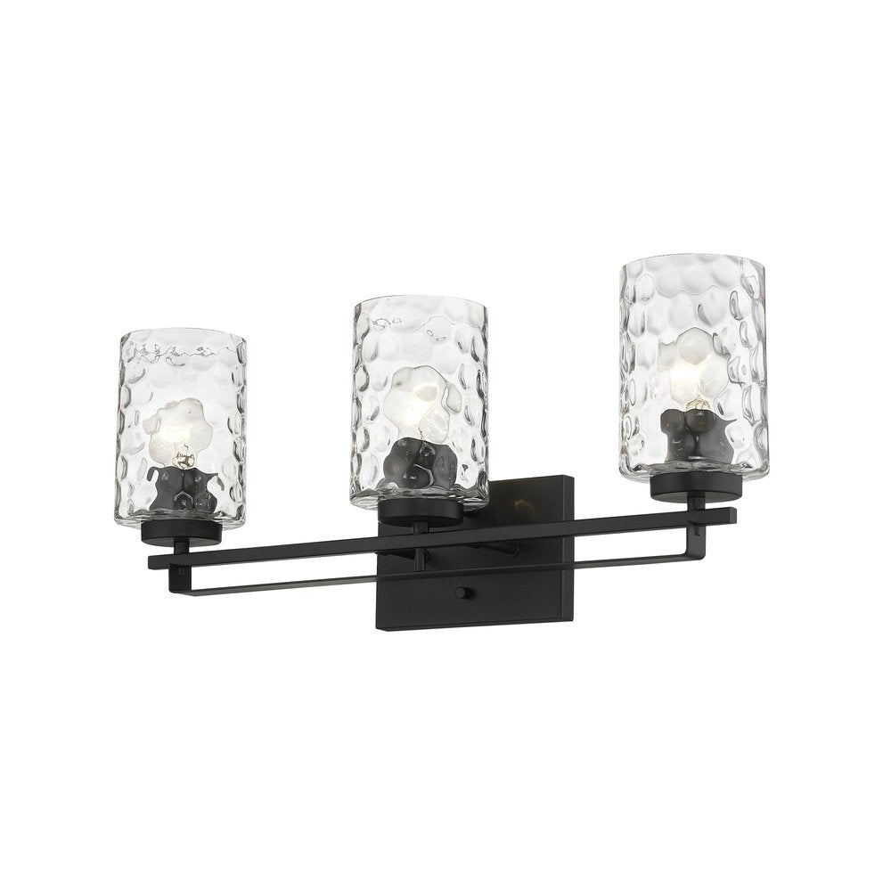 10" Black And Clear Metal and Glass Vanity Flush Mounted Sconce
