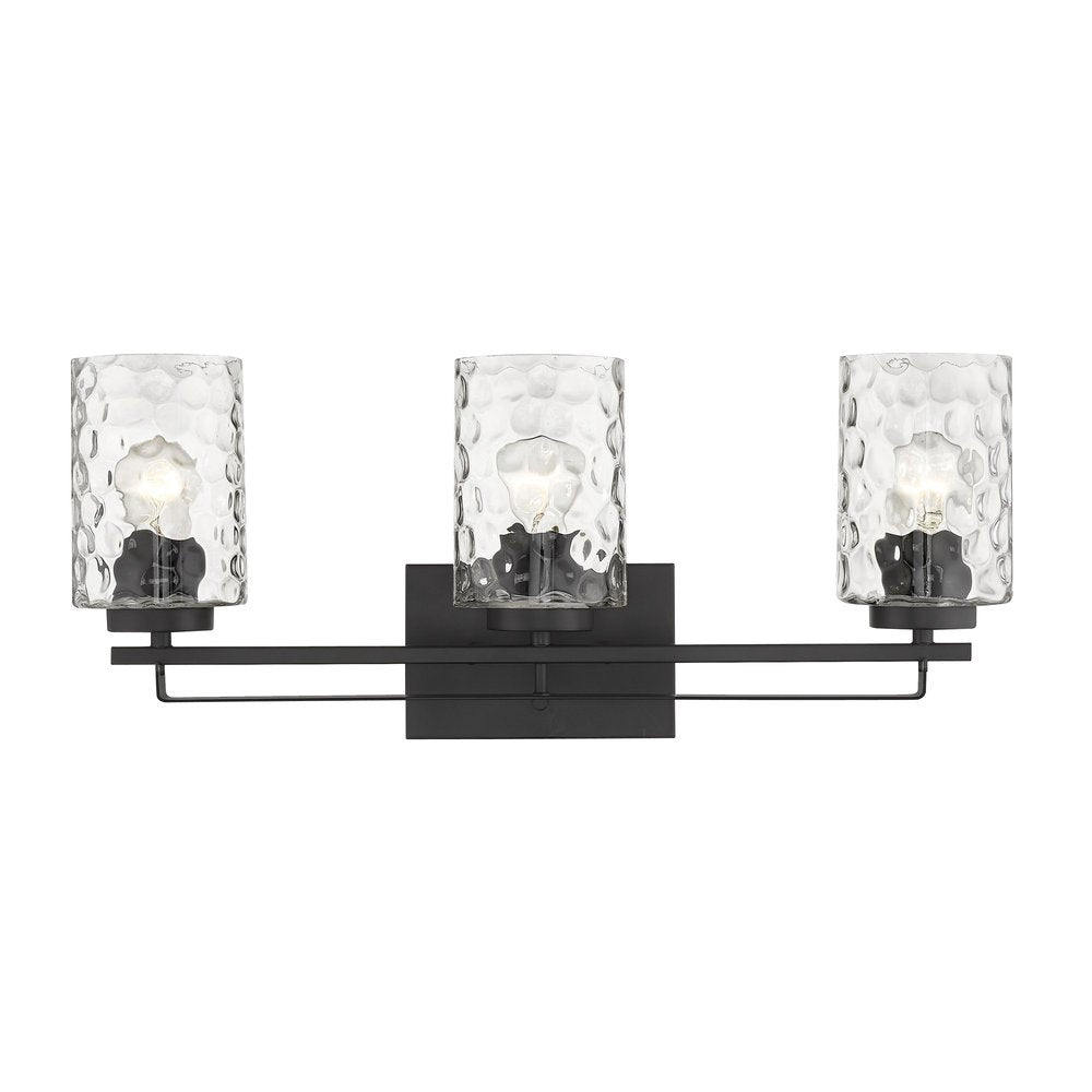 10" Black And Clear Metal and Glass Vanity Flush Mounted Sconce
