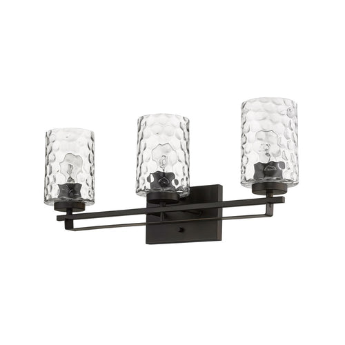 10" Black And Clear Metal and Glass Vanity Flush Mounted Sconce. Wall light isolated on a plain white background, finished in black glass.