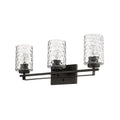 10" Black And Clear Metal and Glass Vanity Flush Mounted Sconce