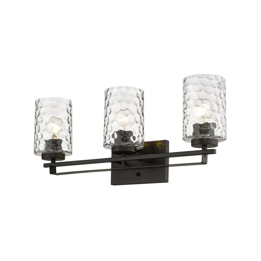 10" Black And Clear Metal and Glass Vanity Flush Mounted Sconce