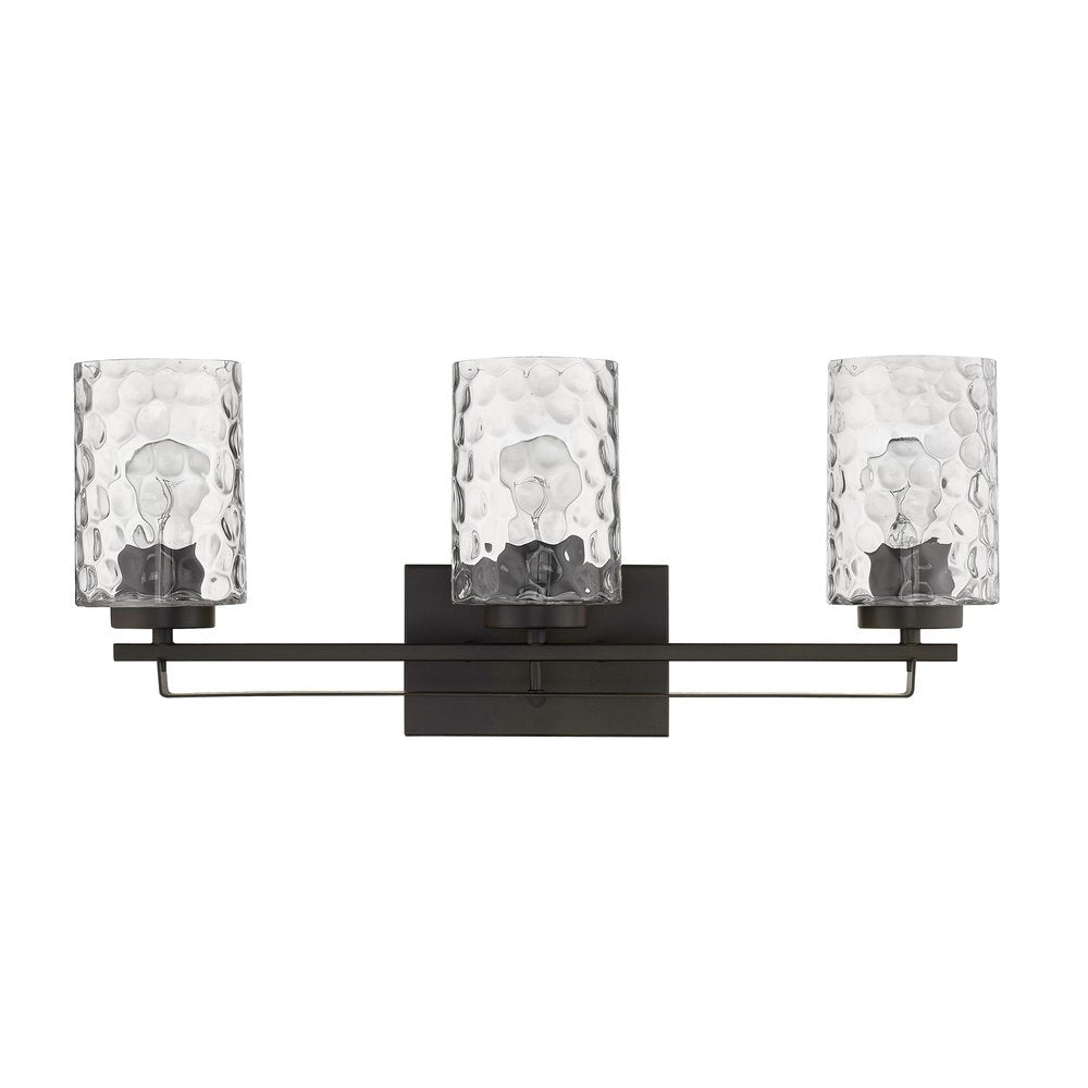 10" Black And Clear Metal and Glass Vanity Flush Mounted Sconce