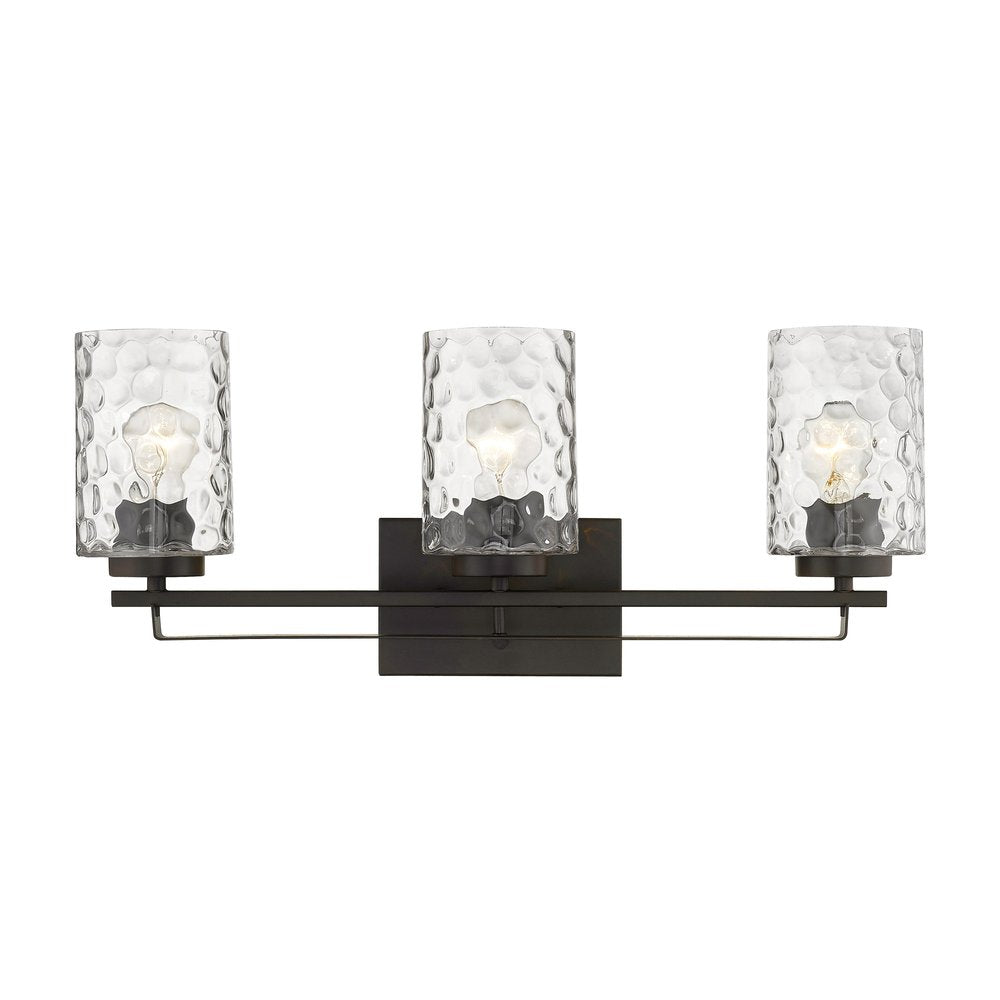 10" Black And Clear Metal and Glass Vanity Flush Mounted Sconce