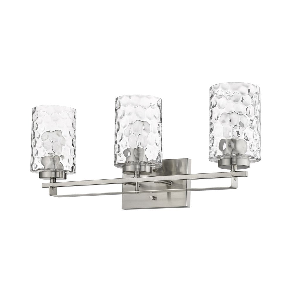 10" Silver And Clear Metal and Glass Vanity Flush Mounted Sconce