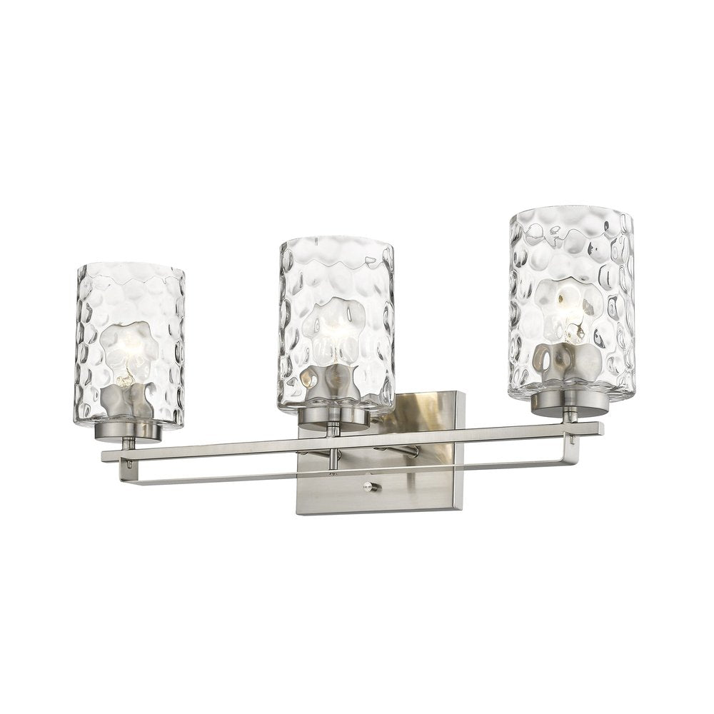 10" Silver And Clear Metal and Glass Vanity Flush Mounted Sconce