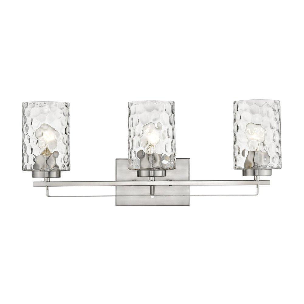 10" Silver And Clear Metal and Glass Vanity Flush Mounted Sconce