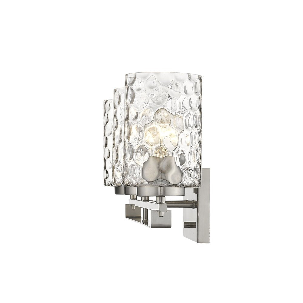10" Silver And Clear Metal and Glass Vanity Flush Mounted Sconce