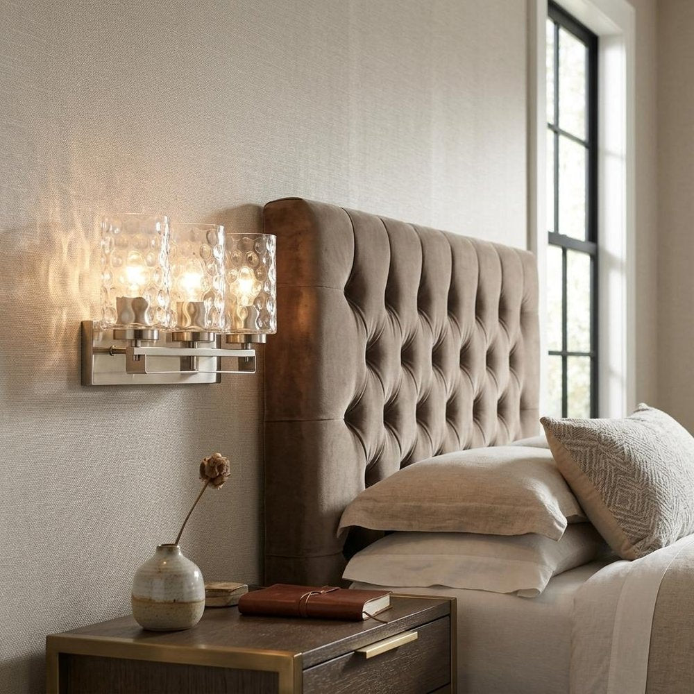 Livvy 4-Light Satin Nickel Vanity in a home interior