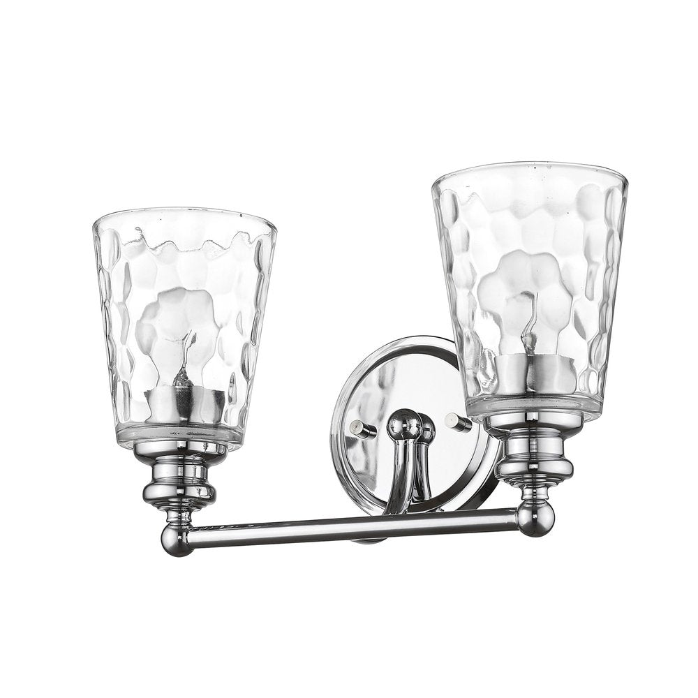 9" Silver And Clear Metal and Glass Vanity Flush Mounted Sconce