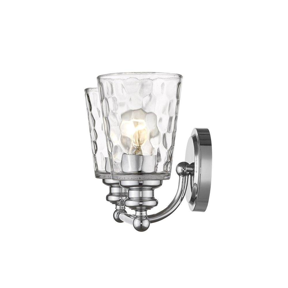 9" Silver And Clear Metal and Glass Vanity Flush Mounted Sconce