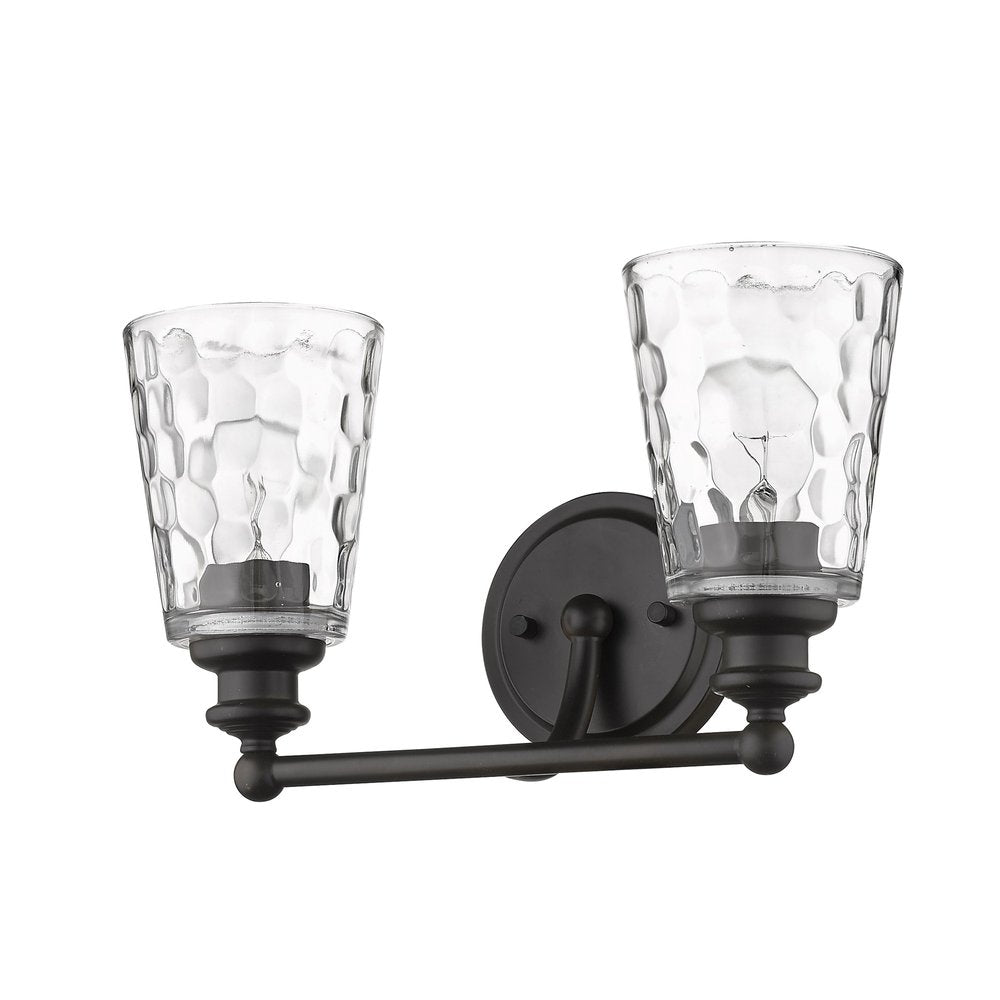 9" Black And Clear Metal and Glass Vanity Flush Mounted Sconce