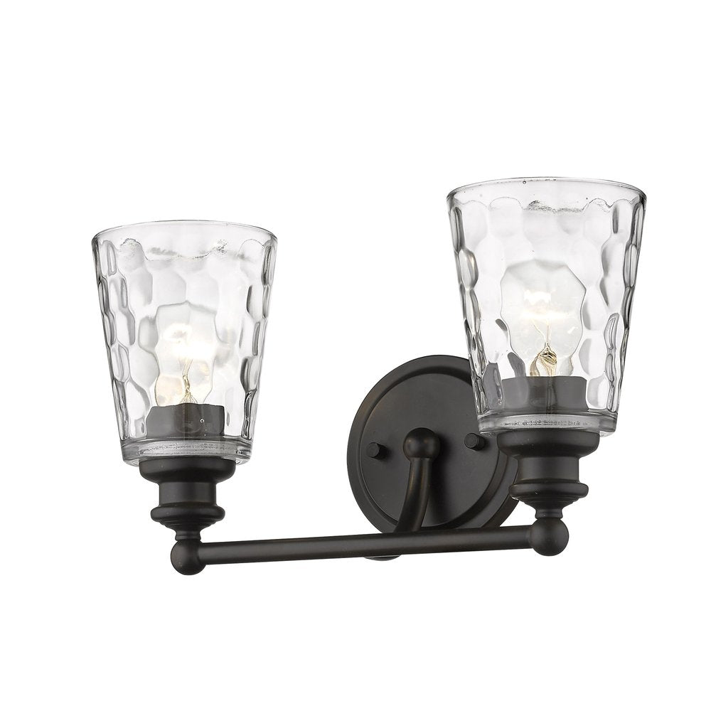 9" Black And Clear Metal and Glass Vanity Flush Mounted Sconce on a white background