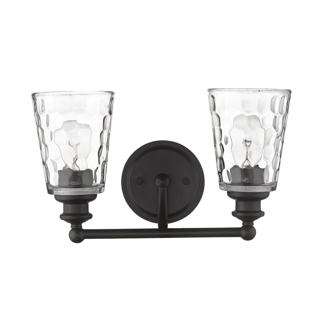 9" Black And Clear Metal and Glass Vanity Flush Mounted Sconce