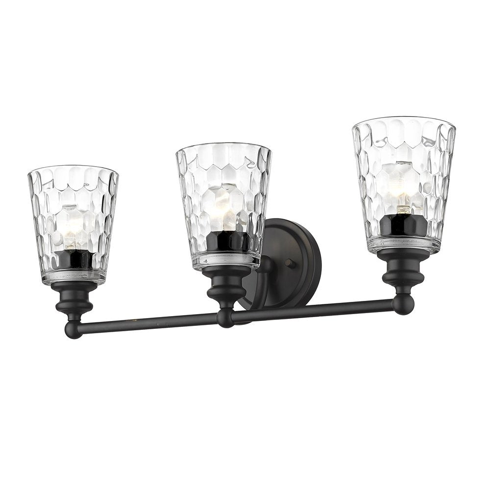 9" Black And Clear Metal and Glass Vanity Flush Mounted Sconce