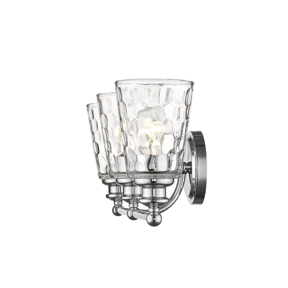 9" Silver And Clear Metal and Glass Vanity Flush Mounted Sconce
