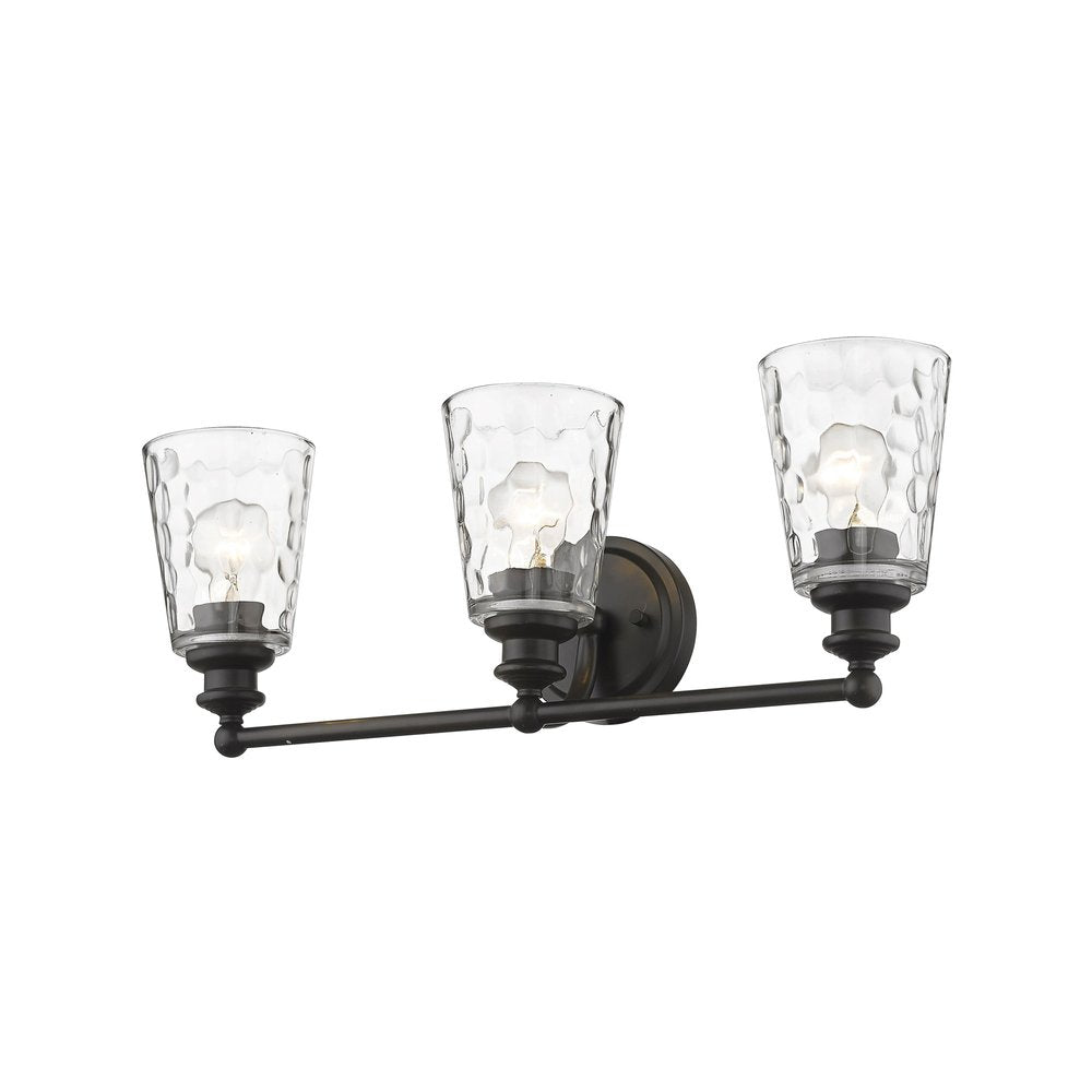 9" Black And Clear Metal and Glass Vanity Flush Mounted Sconce on a white background