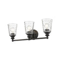 9" Black And Clear Metal and Glass Vanity Flush Mounted Sconce