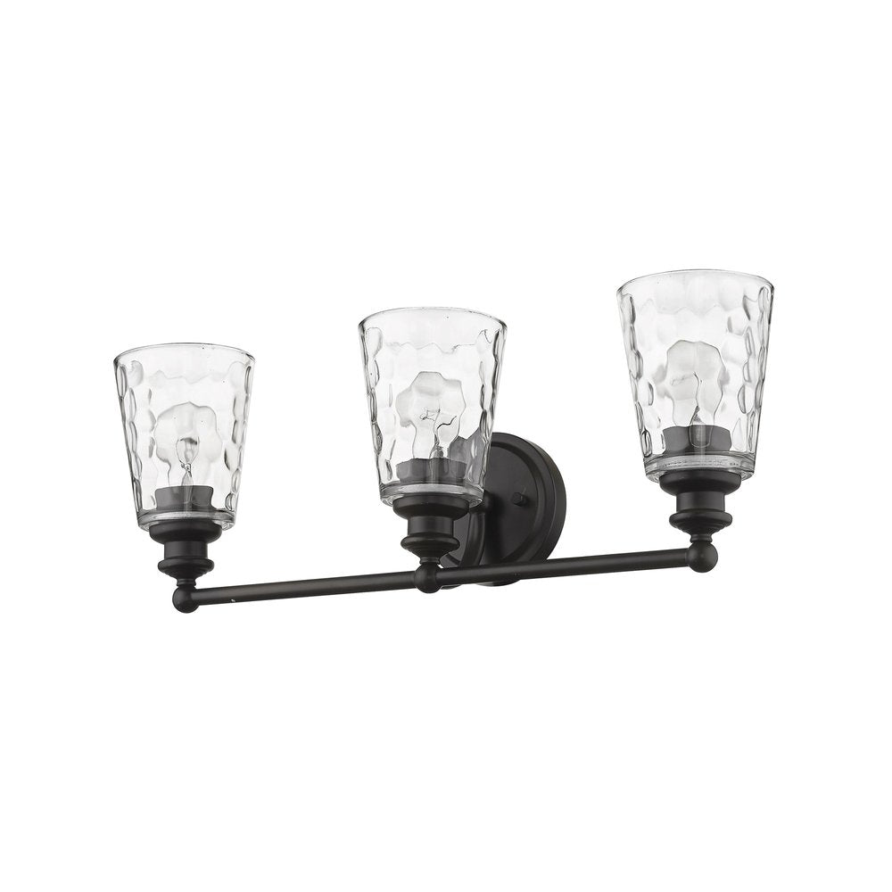 9" Black And Clear Metal and Glass Vanity Flush Mounted Sconce