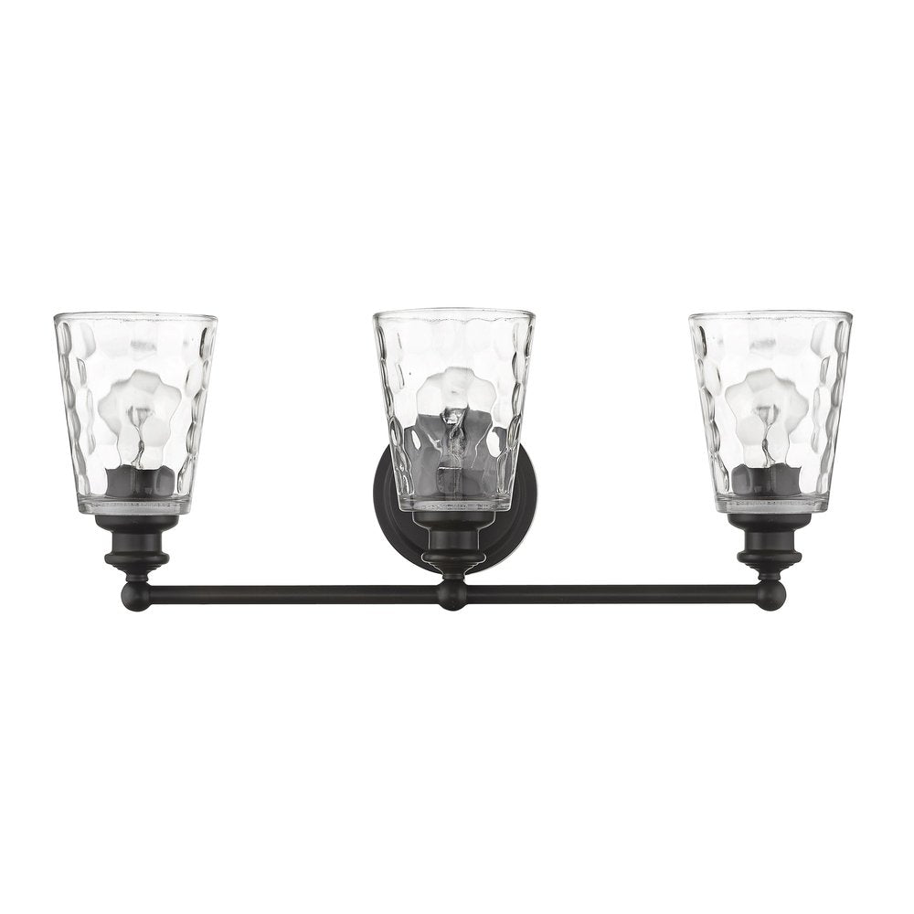 9" Black And Clear Metal and Glass Vanity Flush Mounted Sconce