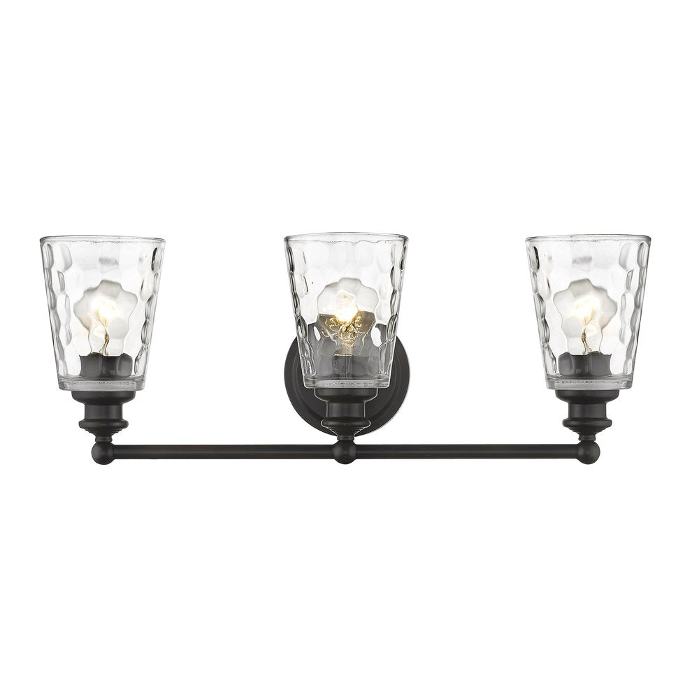 9" Black And Clear Metal and Glass Vanity Flush Mounted Sconce