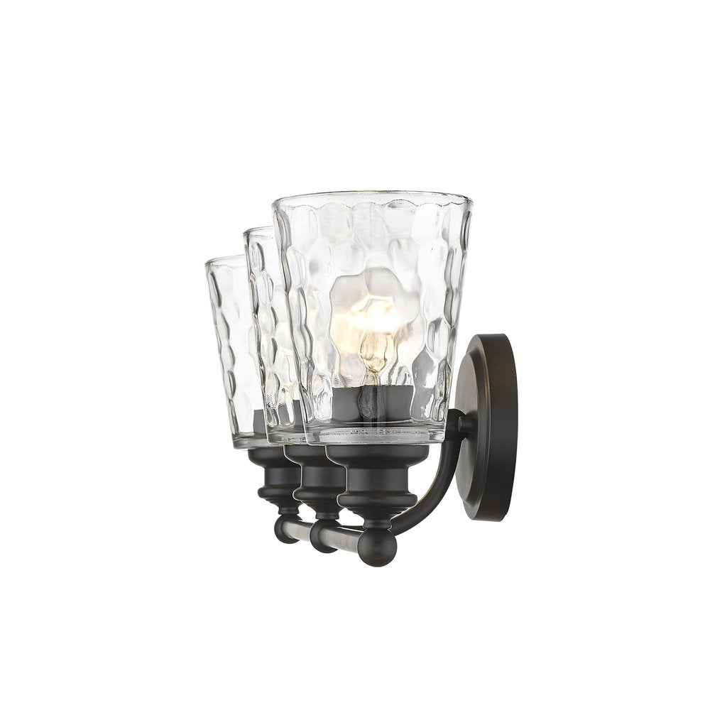 9" Black And Clear Metal and Glass Vanity Flush Mounted Sconce