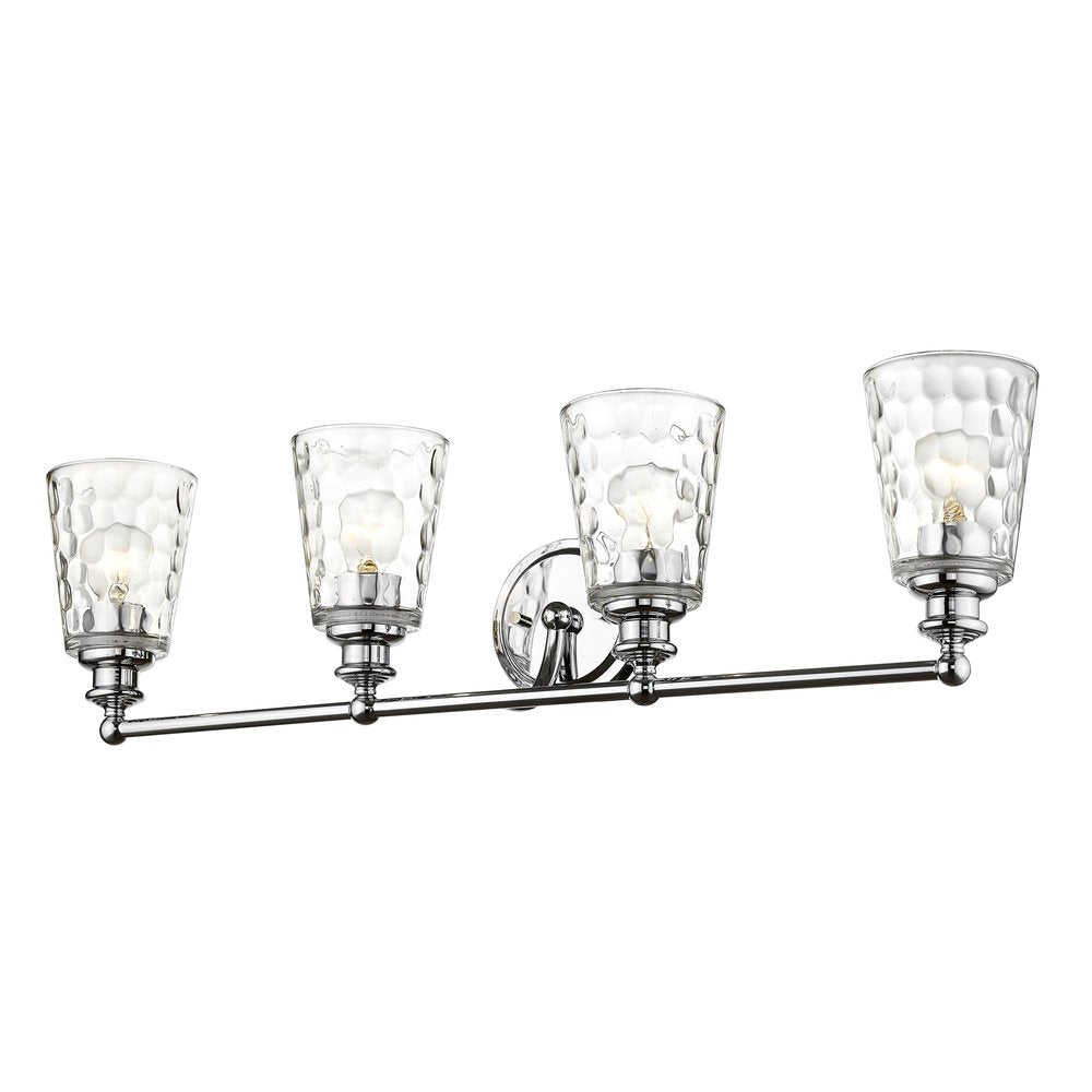 9" Silver And Clear Metal and Glass Vanity Flush Mounted Sconce