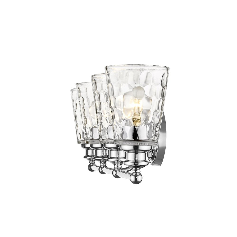 9" Silver And Clear Metal and Glass Vanity Flush Mounted Sconce