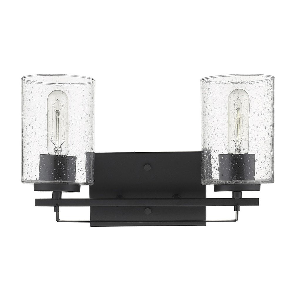 10" Black And Clear Metal Vanity Flush Mounted Sconce