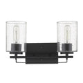 10" Black And Clear Metal Vanity Flush Mounted Sconce
