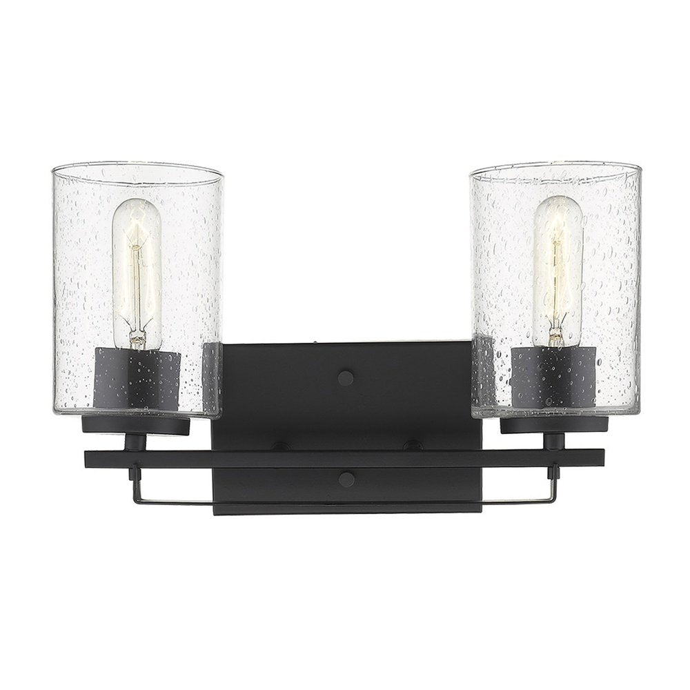 10" Black And Clear Metal Vanity Flush Mounted Sconce