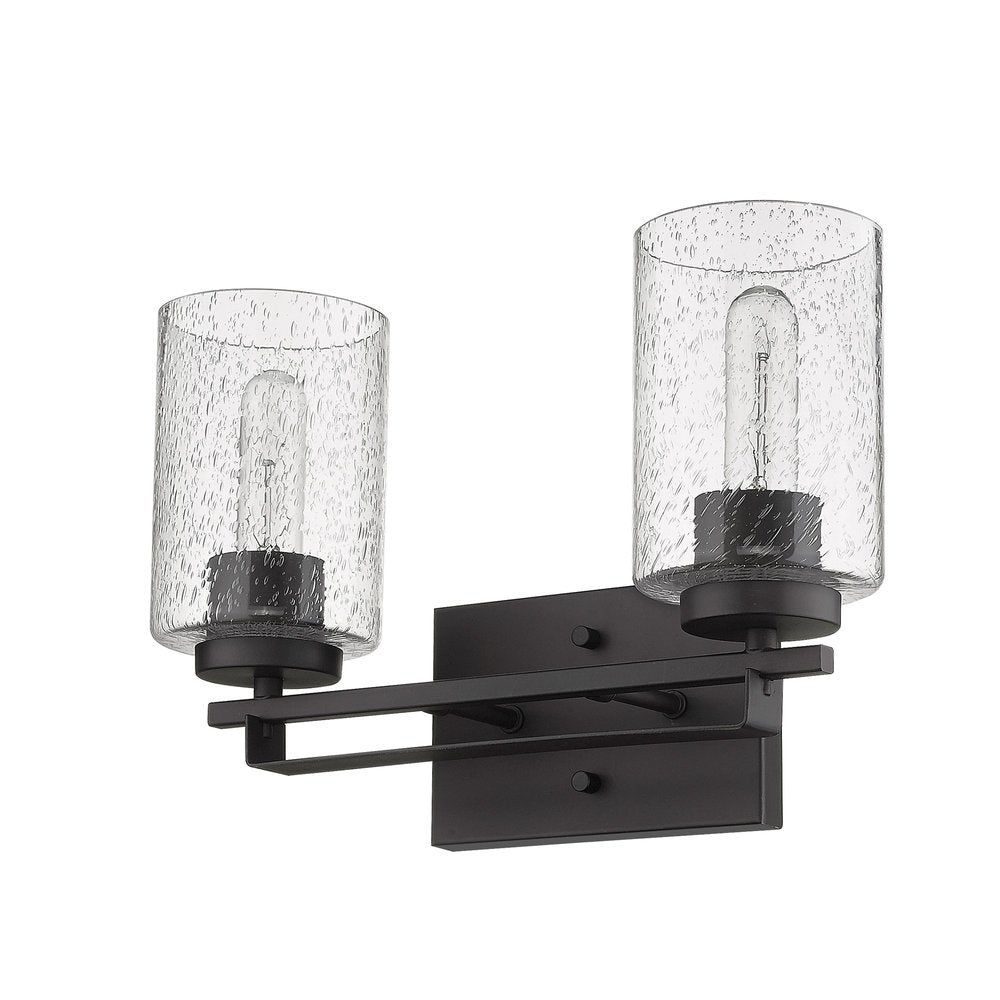 10" Black And Clear Metal Vanity Flush Mounted Sconce