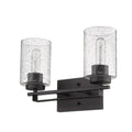 10" Black And Clear Metal Vanity Flush Mounted Sconce