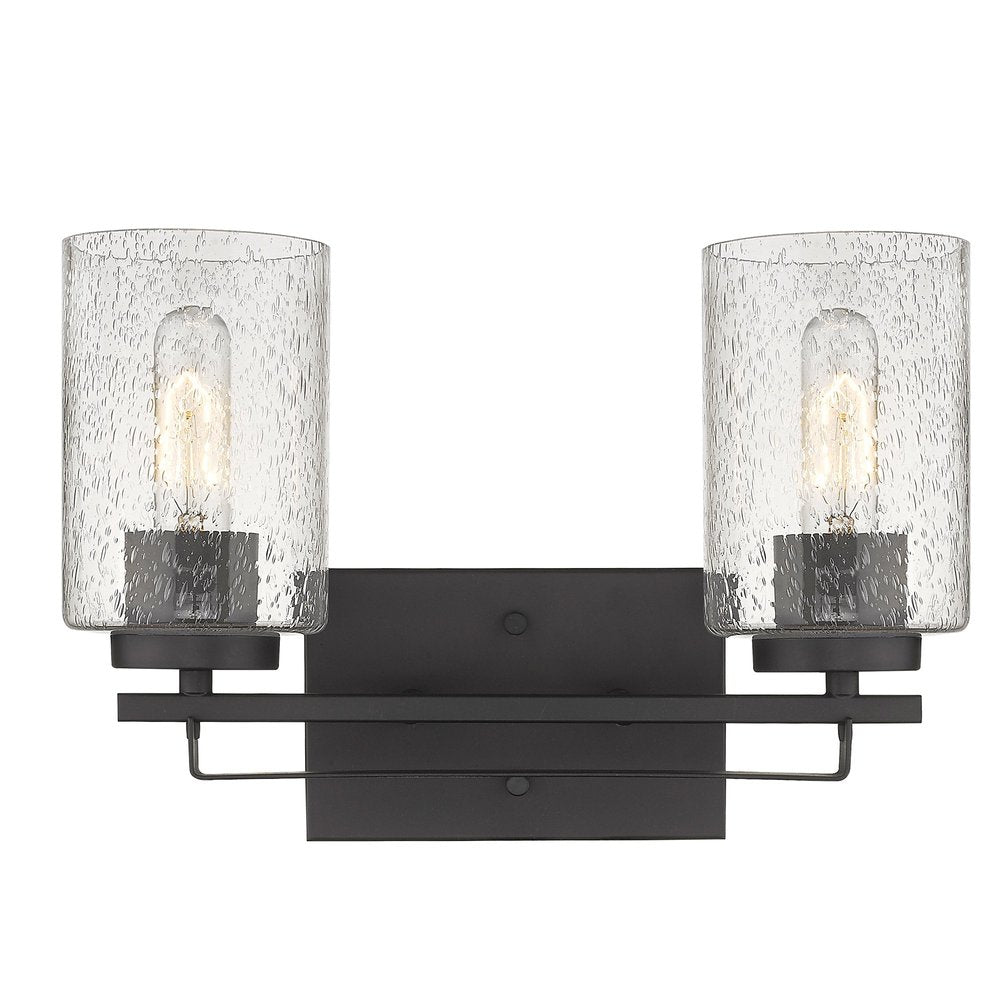 10" Black And Clear Metal Vanity Flush Mounted Sconce