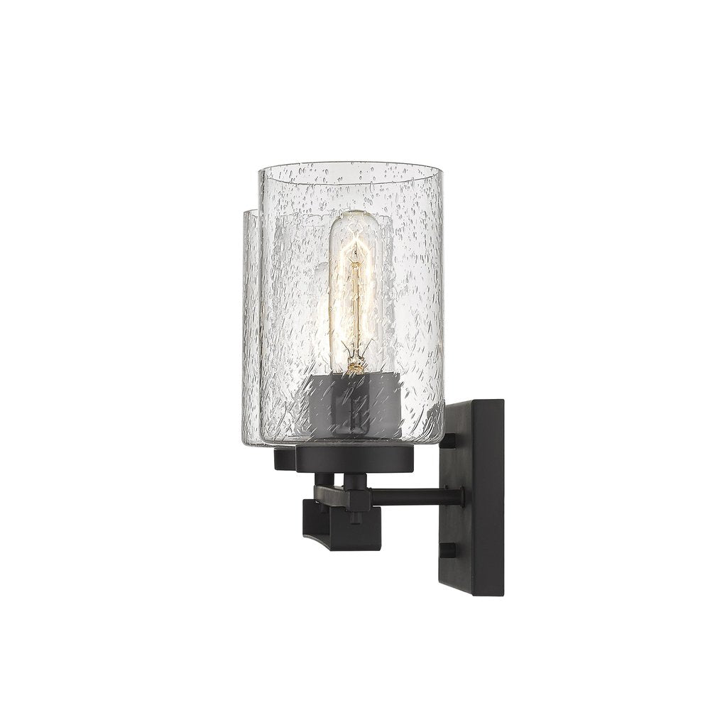 10" Black And Clear Metal Vanity Flush Mounted Sconce