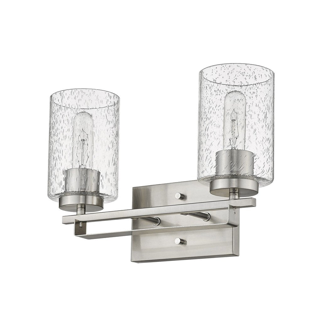 10" Silver And Clear Metal Vanity Flush Mounted Sconce