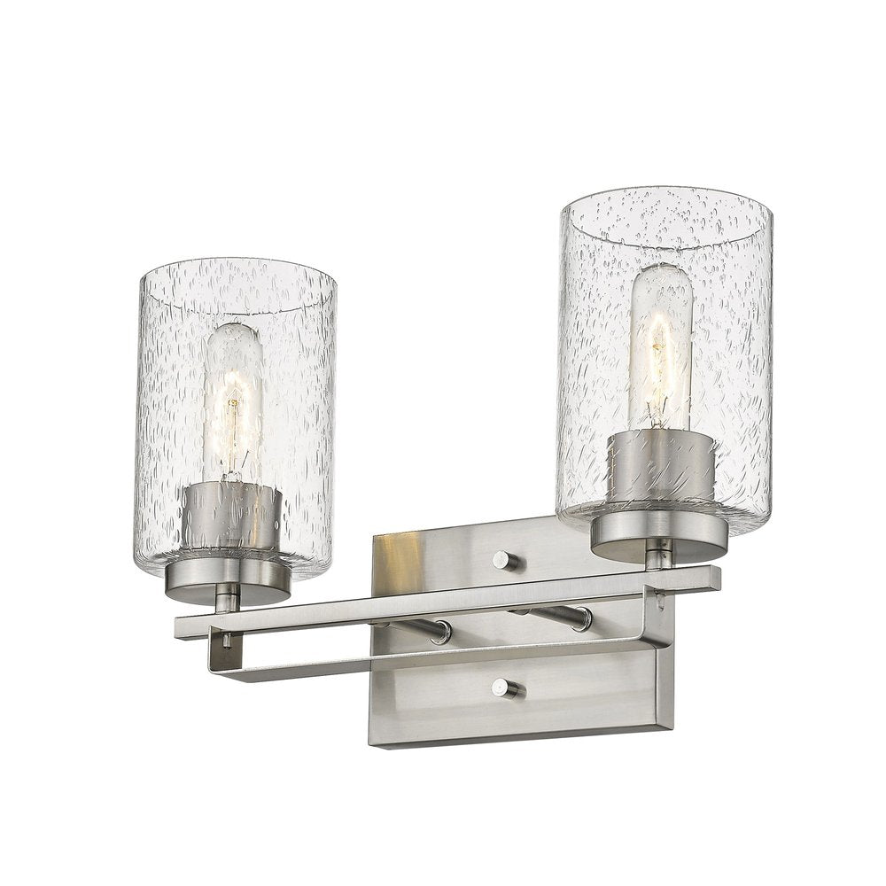 10" Silver And Clear Metal Vanity Flush Mounted Sconce