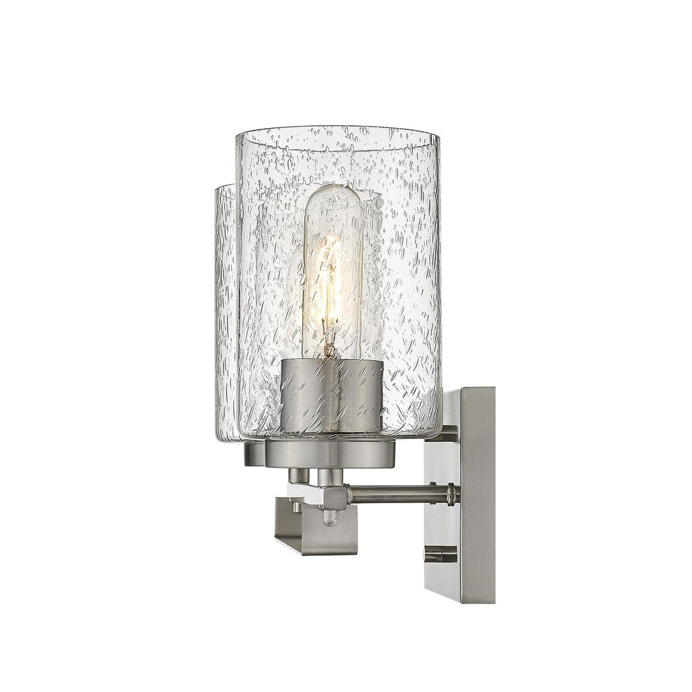 10" Silver And Clear Metal Vanity Flush Mounted Sconce
