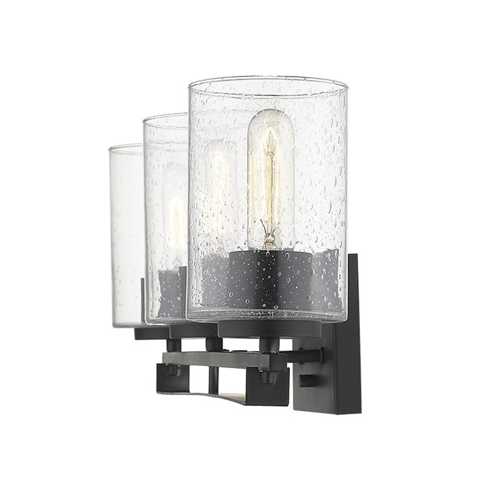 10" Black And Clear Metal Vanity Flush Mounted Sconce