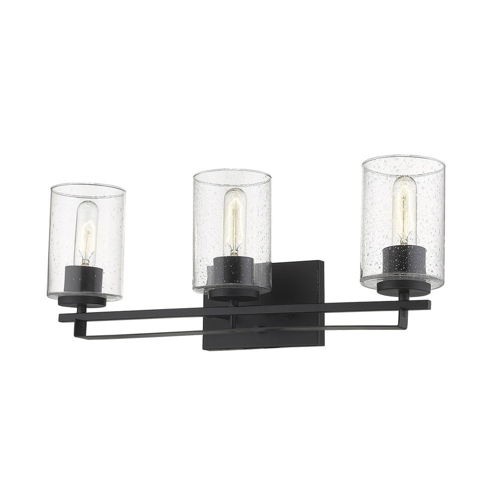 10" Black And Clear Metal Vanity Flush Mounted Sconce