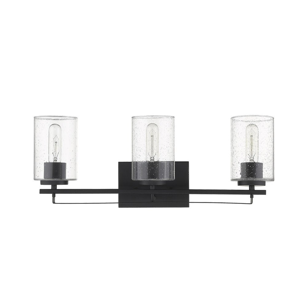 10" Black And Clear Metal Vanity Flush Mounted Sconce