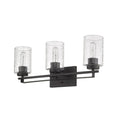 10" Black And Clear Metal Vanity Flush Mounted Sconce