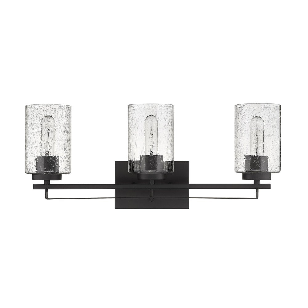 10" Black And Clear Metal Vanity Flush Mounted Sconce
