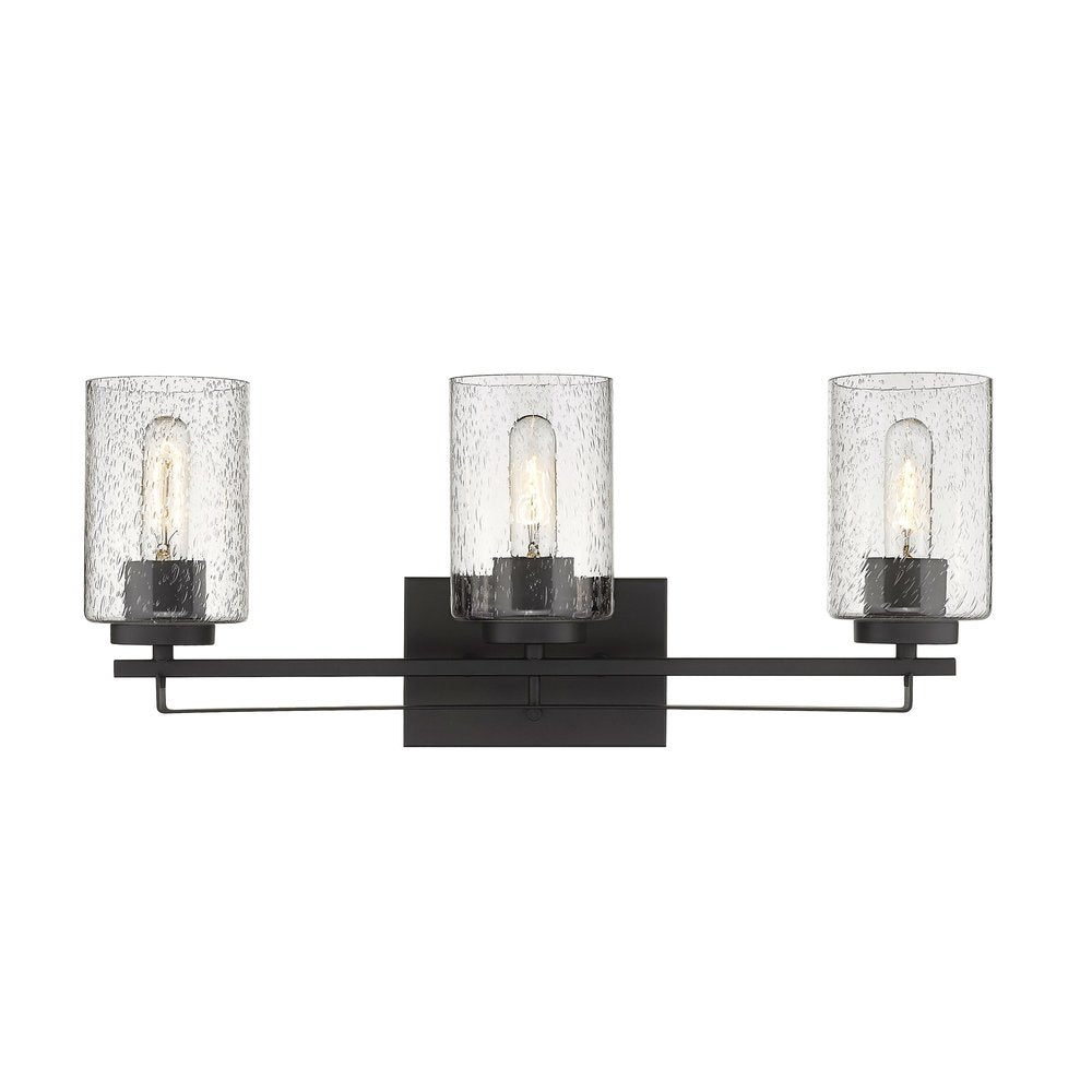 10" Black And Clear Metal Vanity Flush Mounted Sconce