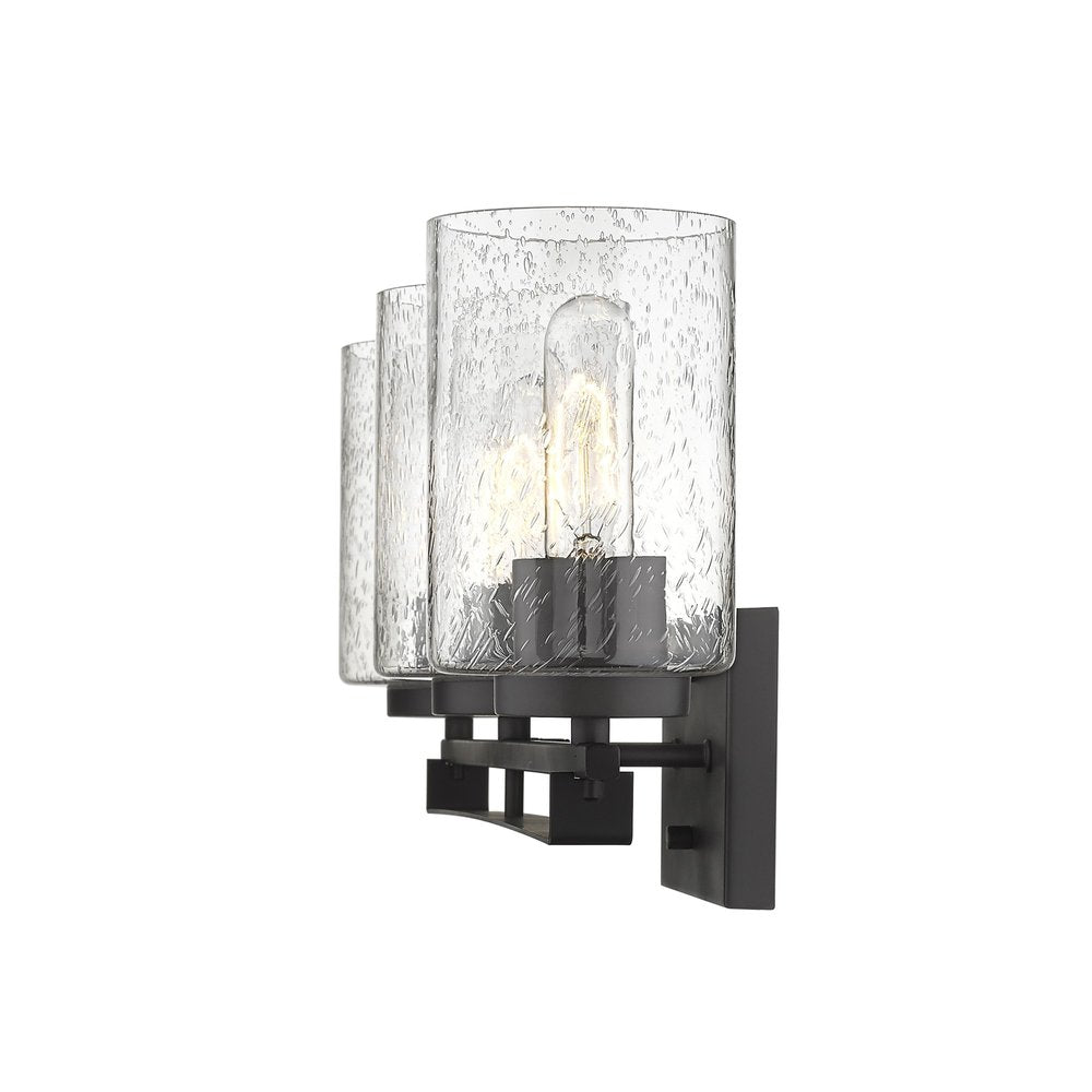 10" Black And Clear Metal Vanity Flush Mounted Sconce