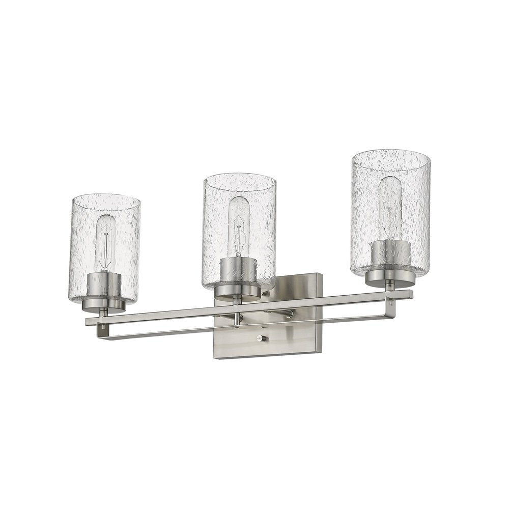 10" Clear And Silver Metal Vanity Flush Mounted Sconce