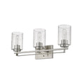10" Clear And Silver Metal Vanity Flush Mounted Sconce