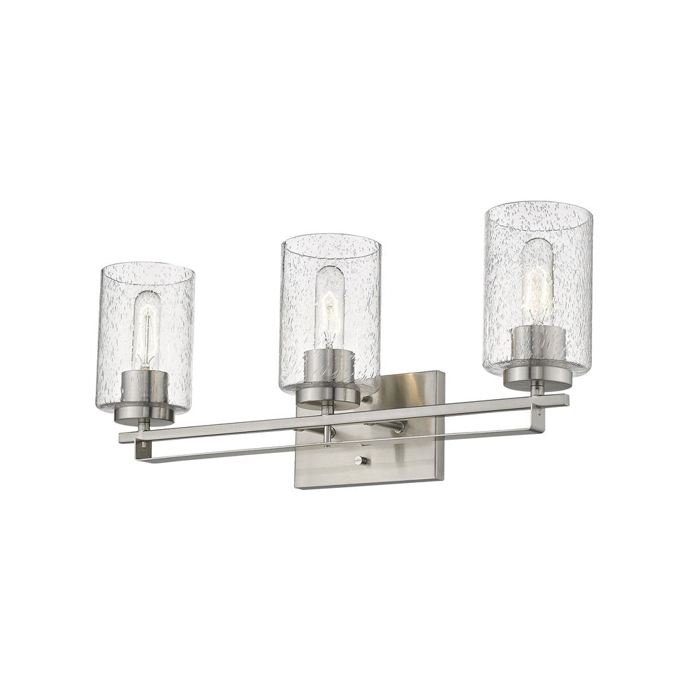 10" Clear And Silver Metal Vanity Flush Mounted Sconce