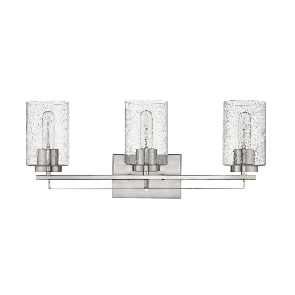 10" Clear And Silver Metal Vanity Flush Mounted Sconce