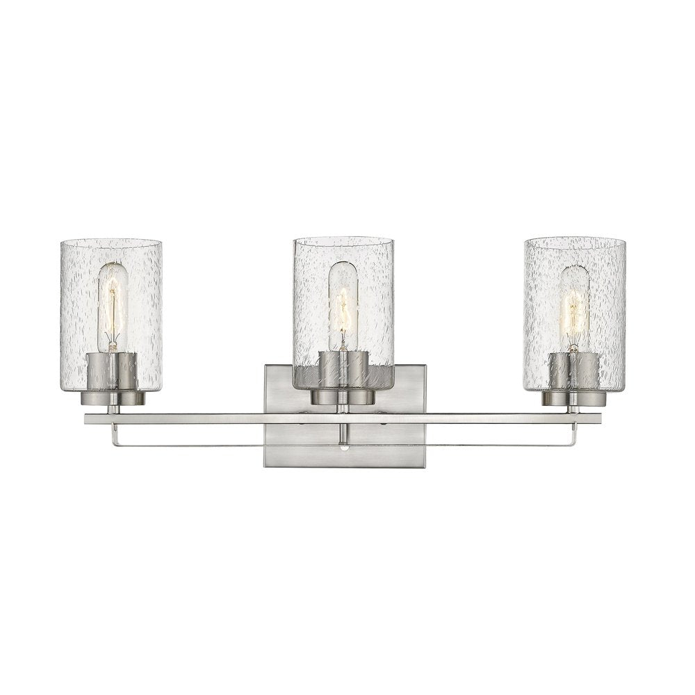 10" Clear And Silver Metal Vanity Flush Mounted Sconce
