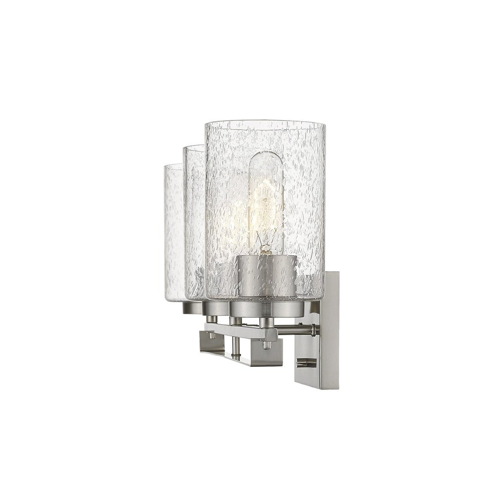 10" Clear And Silver Metal Vanity Flush Mounted Sconce
